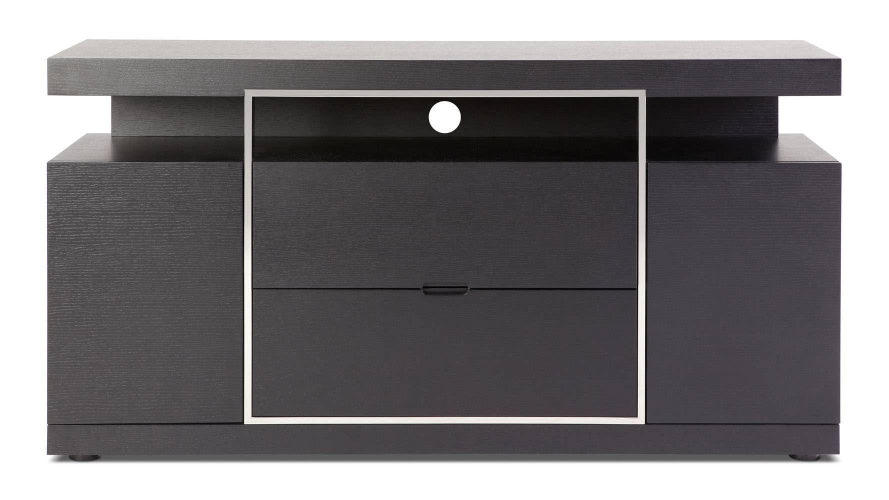 Norah Modern Espresso Wood Serving Buffet With Storage | Zuri Throughout Black Wood Sideboard (View 17 of 20)