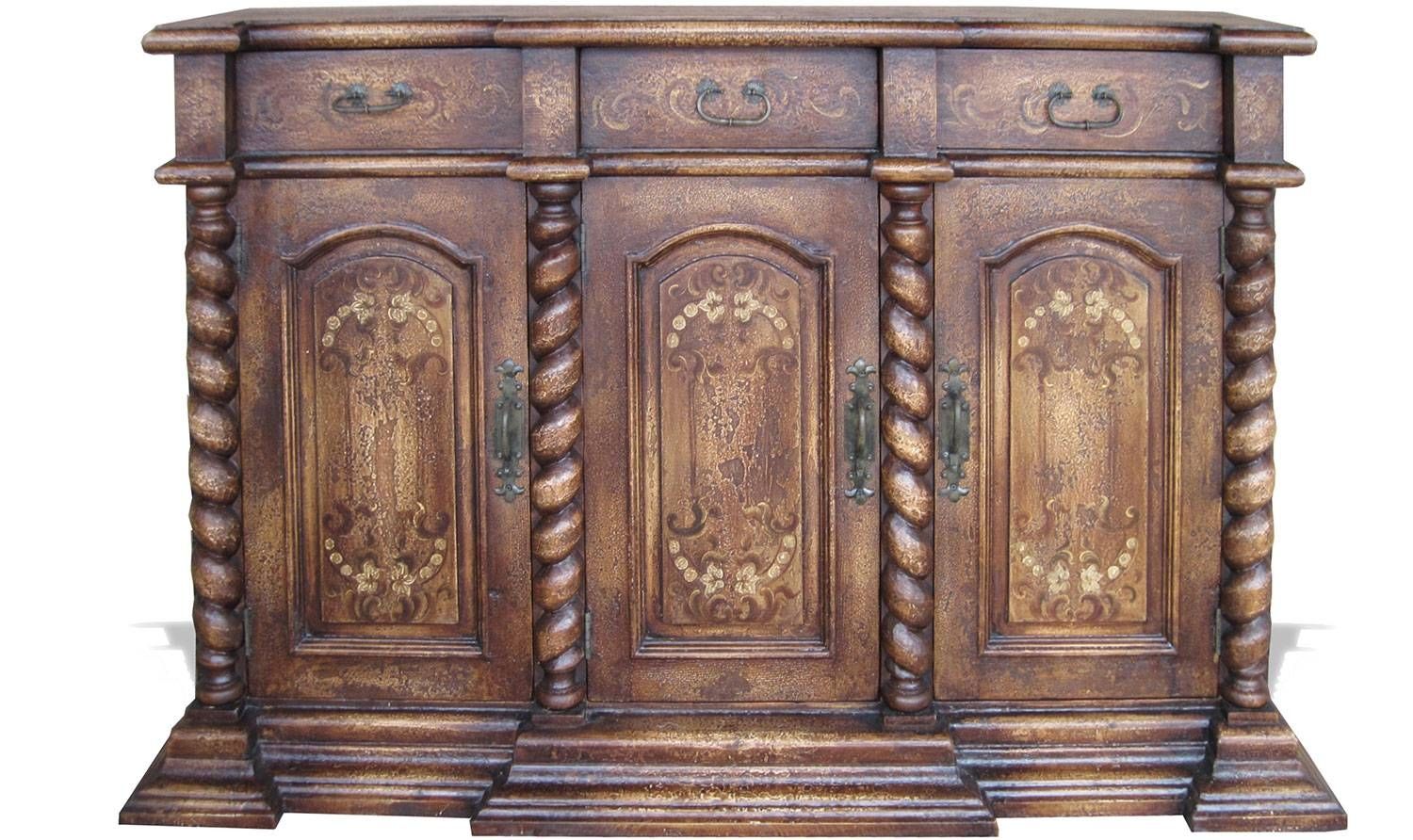 Old World Sideboard San Francisco – Hand Painted Distressed In Peru Inside Tuscany Sideboard (Photo 1 of 20)