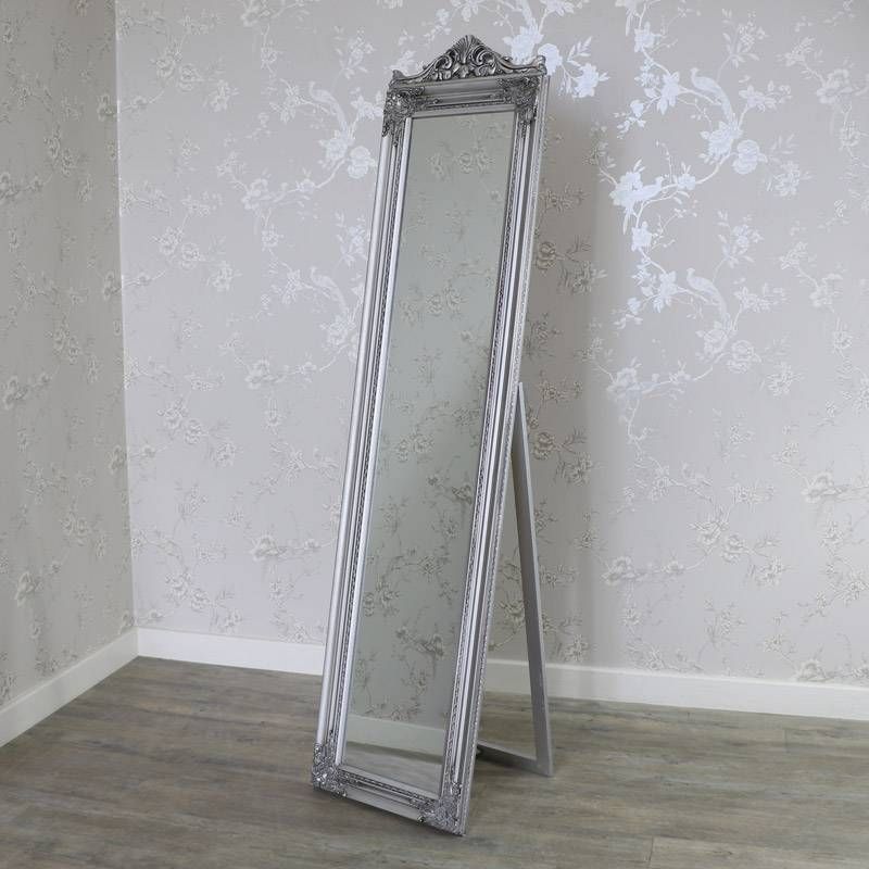 Ornate Antique Silver Full Length Vintage Freestanding Cheval Inside Silver Full Length Mirrors (View 28 of 30)