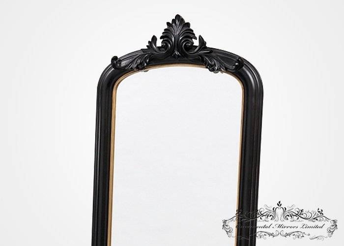 Ornate Black Mirror With Stand From Ornamental Mirrors Limited Within Ornate Black Mirrors (Photo 15 of 20)