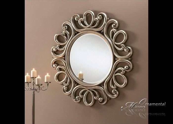 Ornate Silver Round Mirror From Ornamental Mirrors Limited With Regard To Ornate Round Mirrors (Photo 3 of 20)