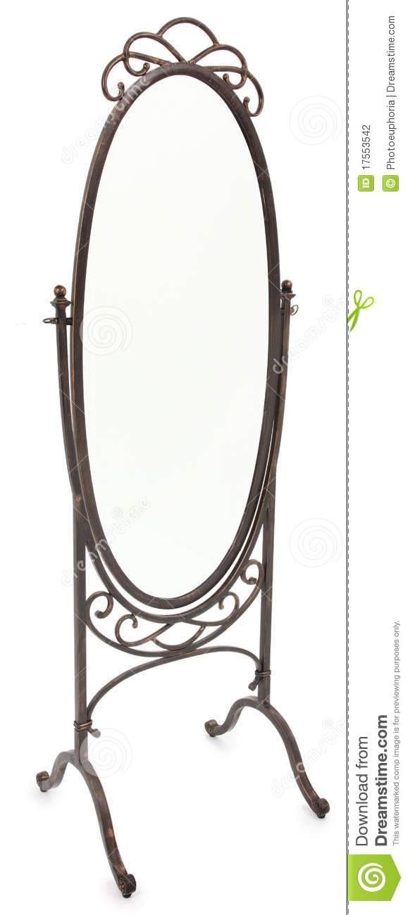 Ornate Standing Mirror Over White Stock Photography – Image: 17553542 For Ornate Standing Mirrors (View 3 of 20)