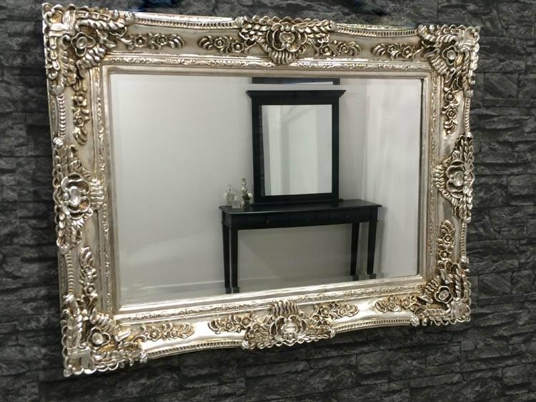 Ornate Swept Frame Silver Mirror 118x87cm Ornate Swept Frame Throughout Ornate Silver Mirrors (Photo 1 of 20)