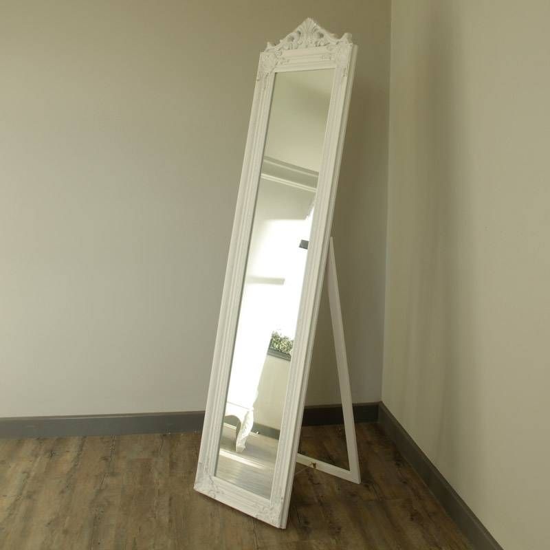 Ornate White Freestanding Mirror – Melody Maison® With Regard To Long Free Standing Mirrors (Photo 13 of 20)