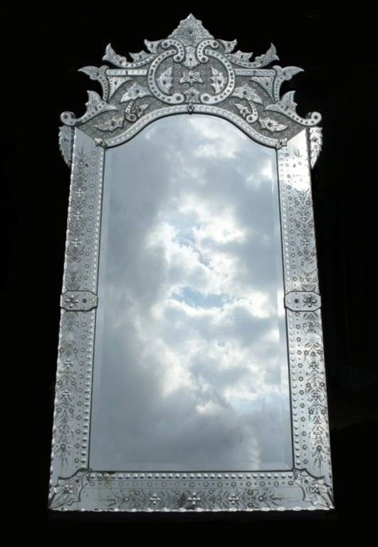 Ornately Detailed Antique Venetian Full Length Mirror At 1stdibs For Venetian Full Length Mirrors (Photo 1 of 30)