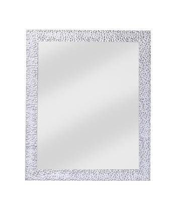 Oslo Small Mottled Framed Polished Silver Bevelled Wall Mirror For Chrome Wall Mirrors (View 9 of 20)