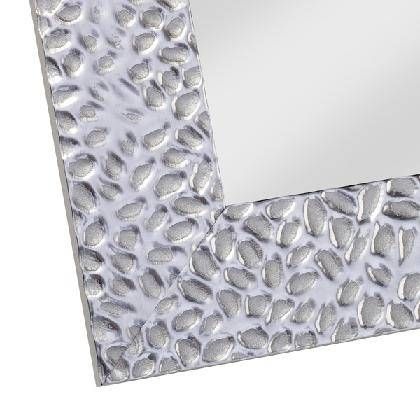 Oslo Small Mottled Framed Polished Silver Bevelled Wall Mirror Intended For Chrome Wall Mirrors (View 8 of 20)