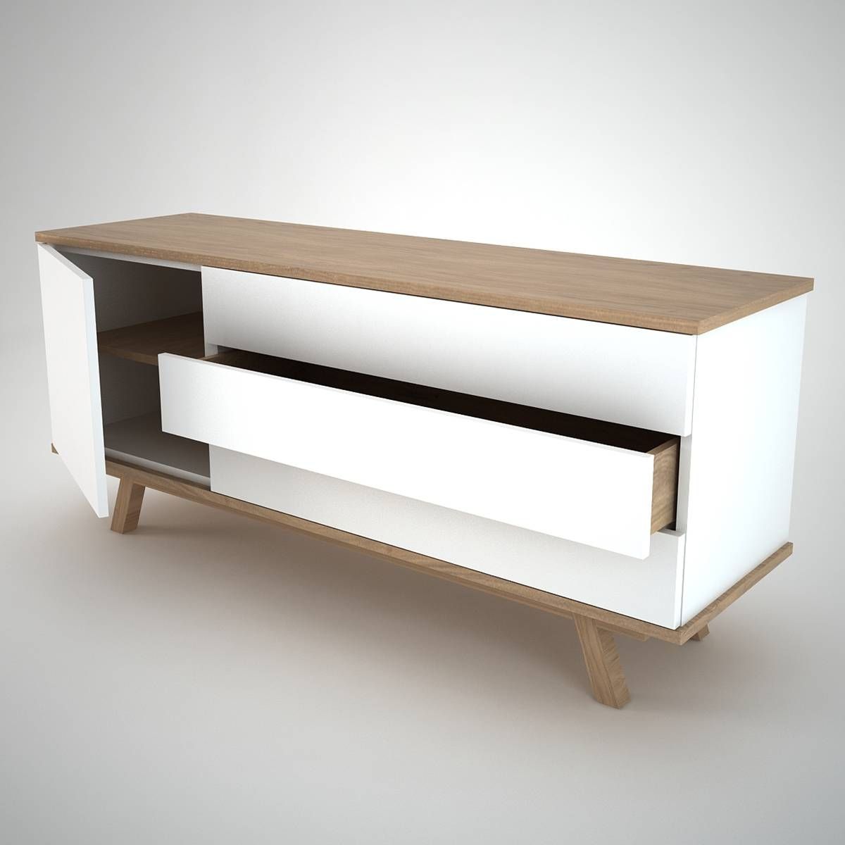 Ottawa Sideboard (1+3) White – Join Furniture With Regard To Contemporary Oak Sideboard (Photo 8 of 20)
