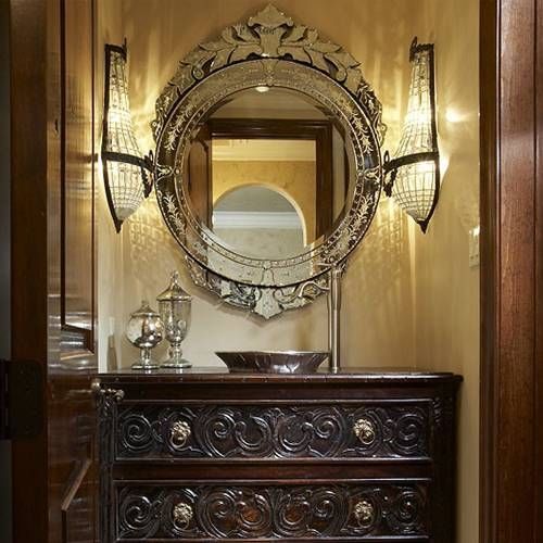 Oval Venetian Mirror – Round Venetian Mirror And Silver Plated Mirror With Round Venetian Mirrors (View 13 of 30)