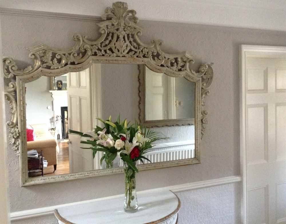 Overmantle Mirror. Ornate Cream Crested Overmantel Mirror 112 X In Over Mantel Mirrors (Photo 25 of 30)