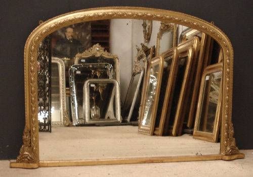 Overmantle Mirror. Ornate Cream Crested Overmantel Mirror 112 X Within Antique Overmantle Mirrors (Photo 3 of 20)