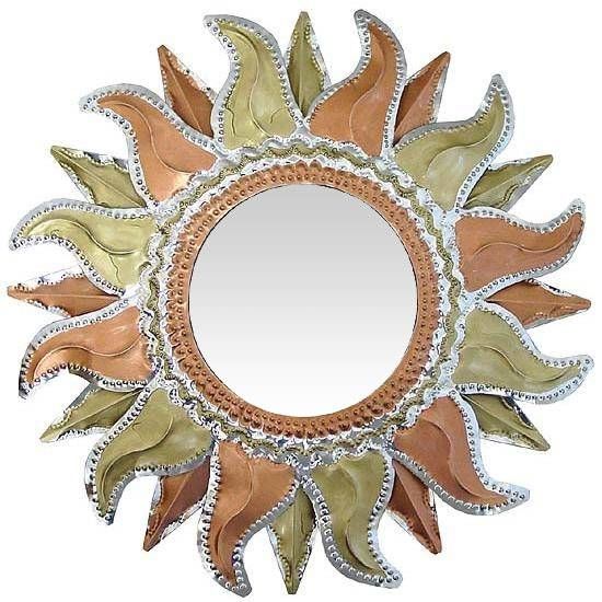 Painted Tin Mirrors Collection – Flaming Sun Mirror – Pmir275 With Sun Mirrors (View 5 of 20)
