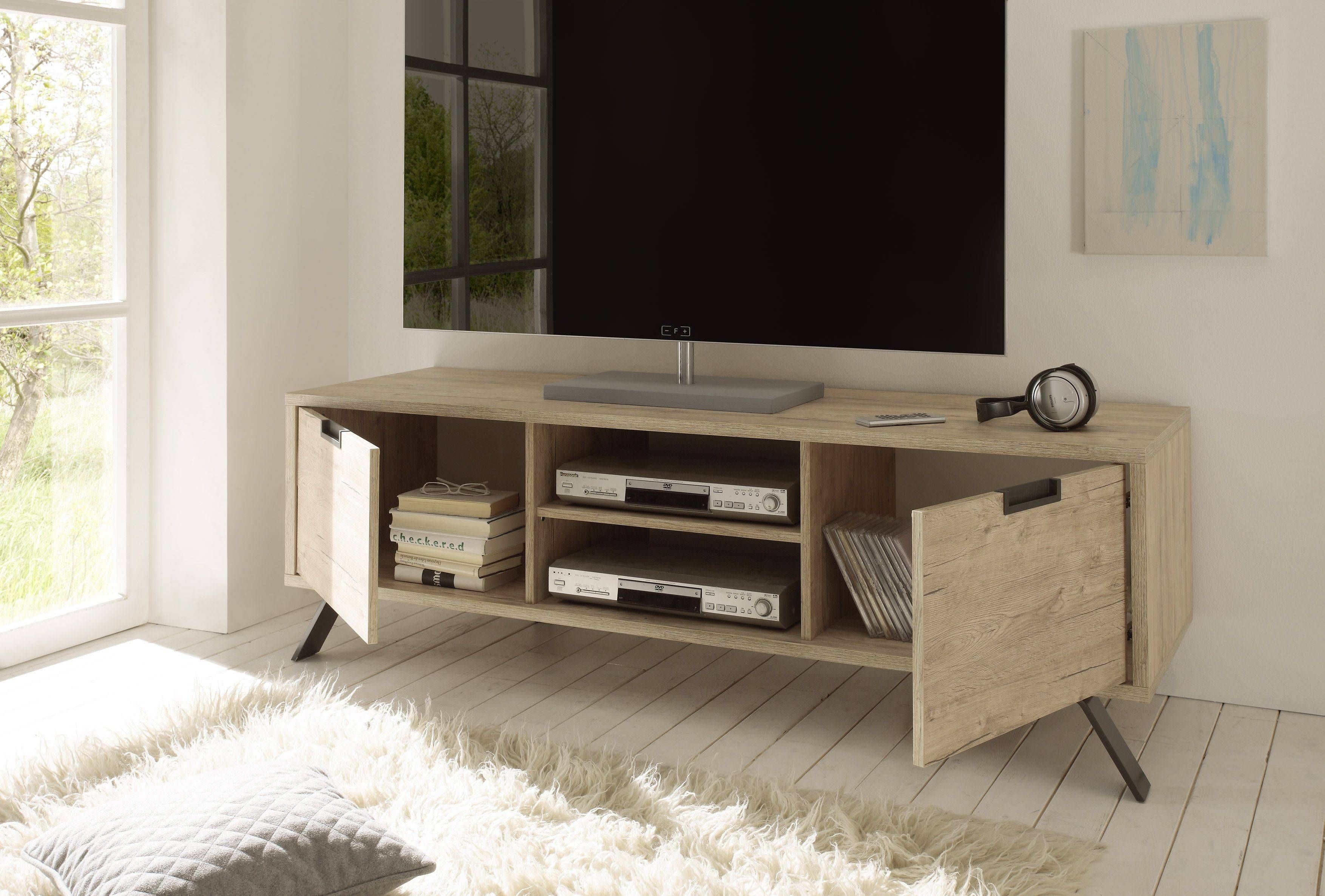 Palma Tv Stand, Sherwood Oak Buy Online At Best Price – Sohomod For Sideboard Tv Stand (View 15 of 20)
