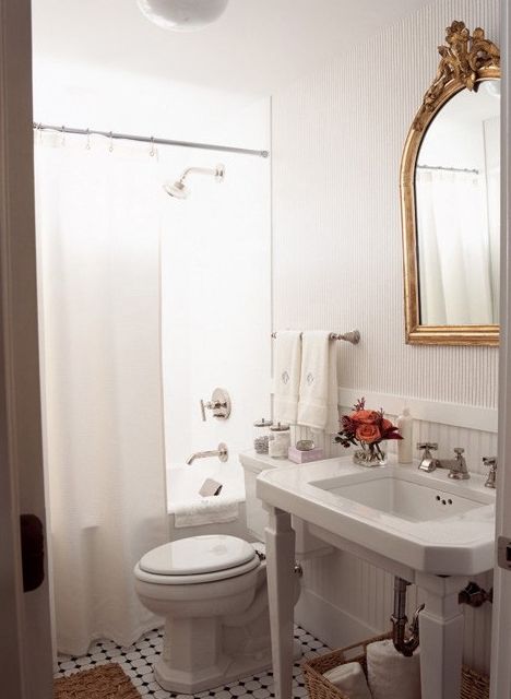 Pedestal Sink Design Ideas Within Antique Mirrors For Bathrooms (View 16 of 20)