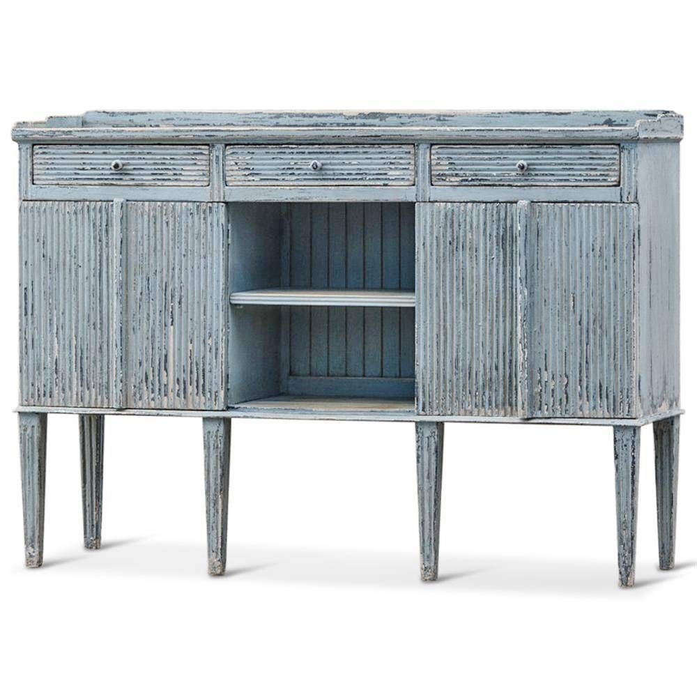 Peitro French Country Weathered Antique Blue Wood Sideboard Buffet In French Country Sideboards (Photo 15 of 20)