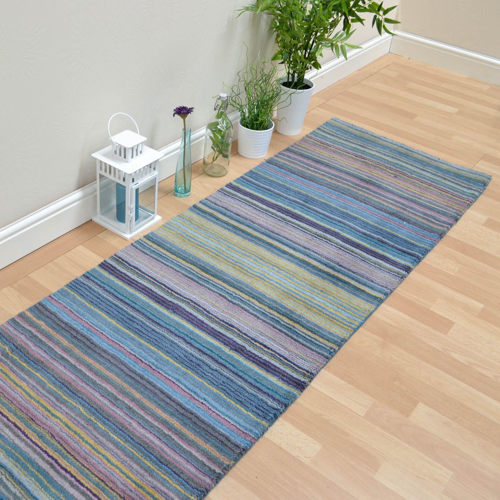 Pimlico Hallway Runners In Blue Free Uk Delivery The Rug Seller Within Hallway Runners Blue (Photo 16 of 20)