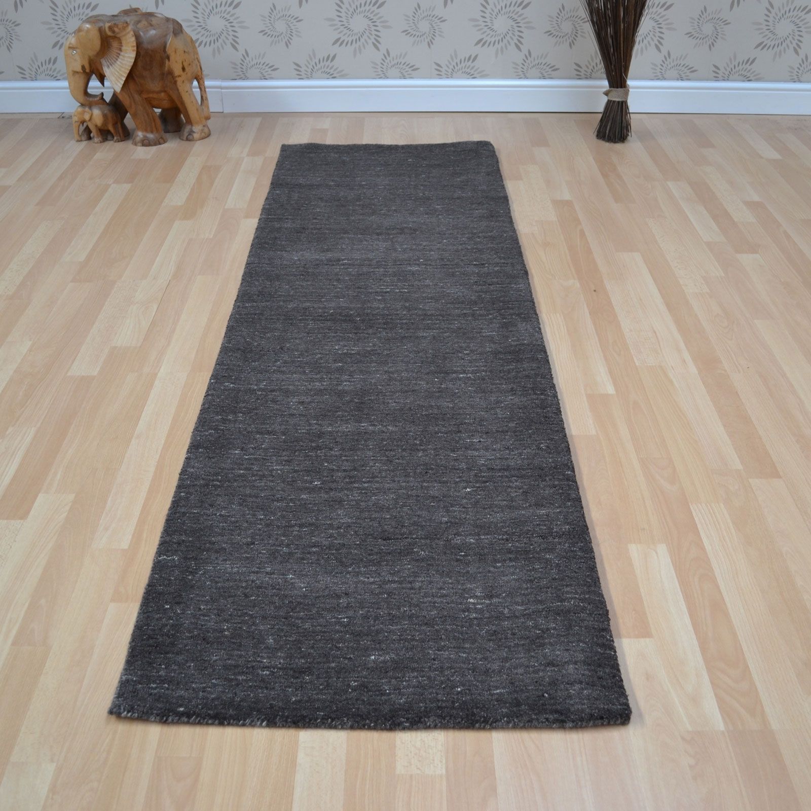 Plain Abrash Wool Hallway Runners In Grey Free Uk Delivery The With Regard To Wool Hallway Runners (View 3 of 20)