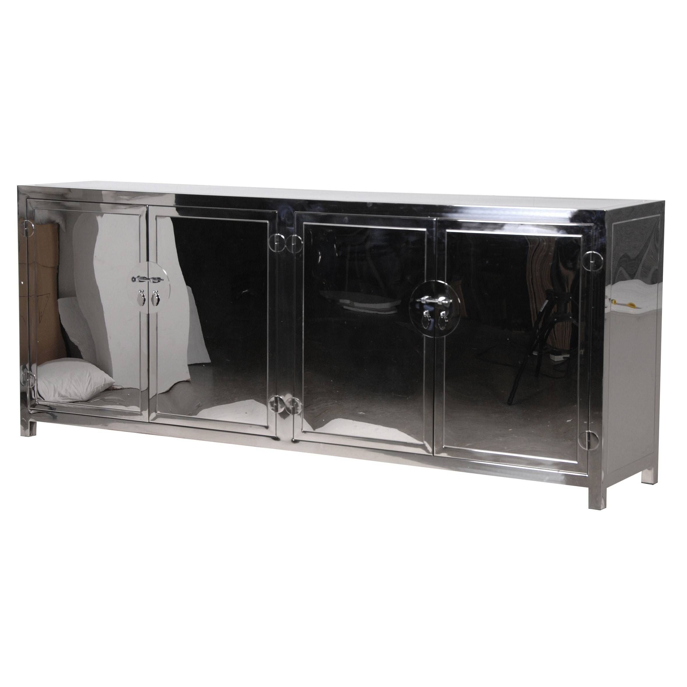 Polished Chinese Style Sideboard Regarding Black And Silver Sideboard (View 15 of 20)