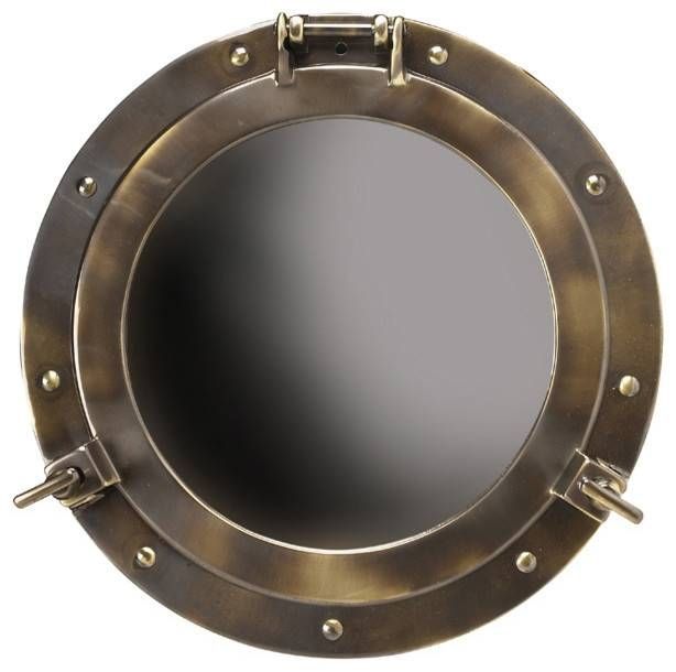 Porthole Mirror, Large – Beach Style – Wall Mirrors  Inviting Intended For Chrome Porthole Mirrors (View 6 of 20)