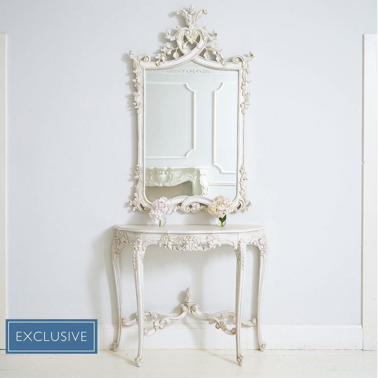 Provencal Heart Top White Mirror French Style | Mirrors With Regard To French Style Mirrors (View 10 of 30)