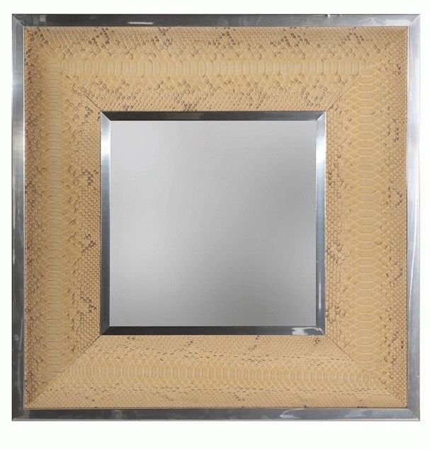 Python Leather Mirror, Python Leather Wall Mirrors, Snake Mirrors Regarding Wall Leather Mirrors (View 17 of 30)