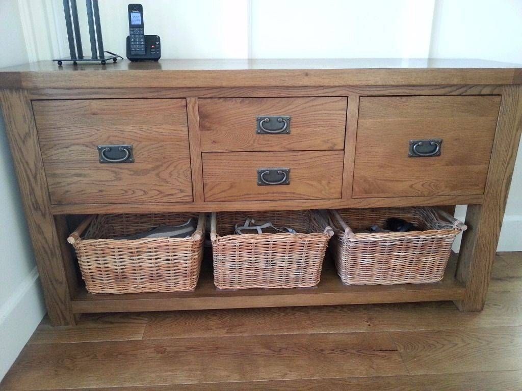 Reclaimed Oak Sideboard/hall Table With Drawers. Includes Rattan For Hall Sideboard (Photo 12 of 20)