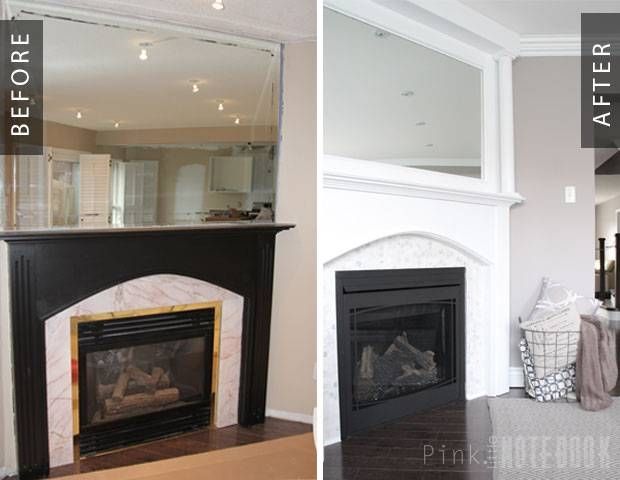 Remodelaholic | Beautiful Tiled Fireplace And Mantel Update Throughout Over Mantel Mirrors (Photo 20 of 30)