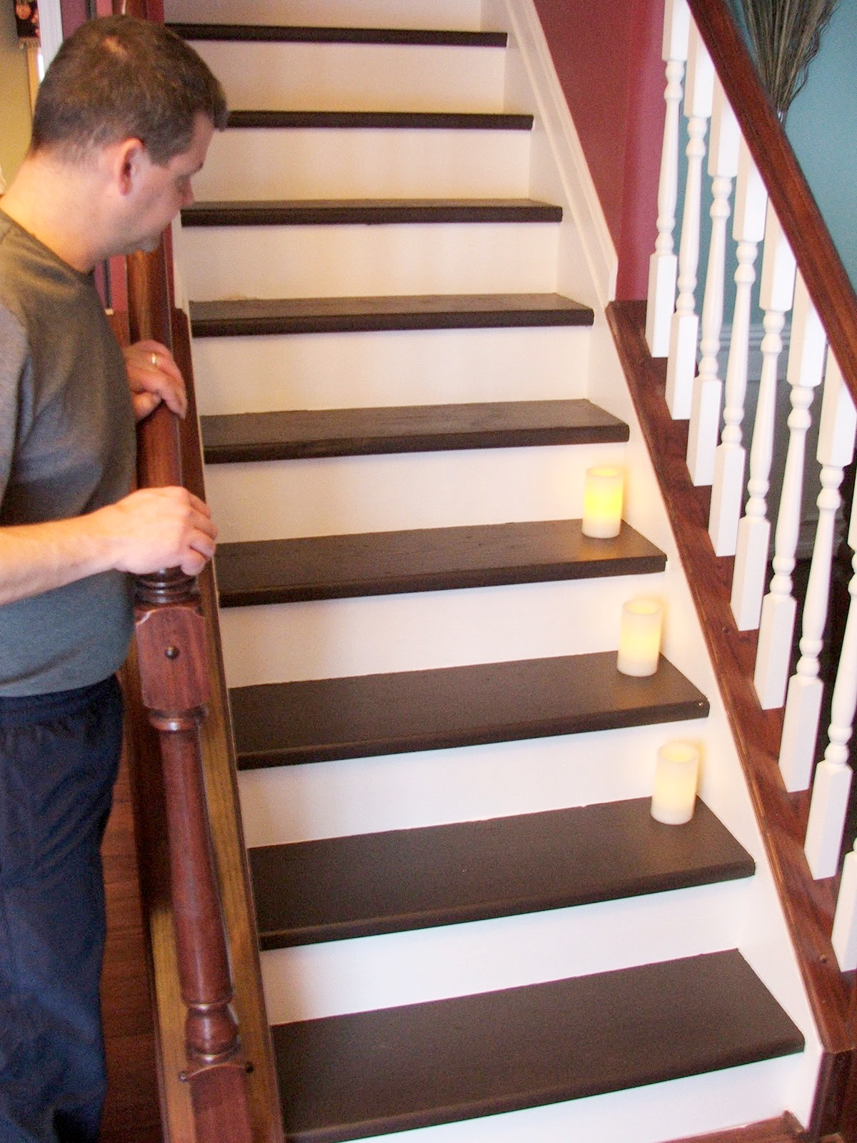 Remodelaholic Under 100 Carpeted Stair To Wooden Tread Makeover Diy Throughout Carpet Treads For Wooden Stairs (Photo 1 of 20)