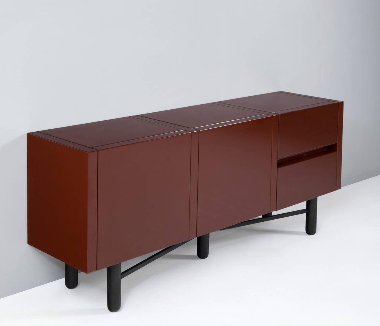 Roche Bobois Red Lacquered High Gloss Sideboard For Sale At 1stdibs Regarding High Gloss Black Sideboard (View 6 of 20)