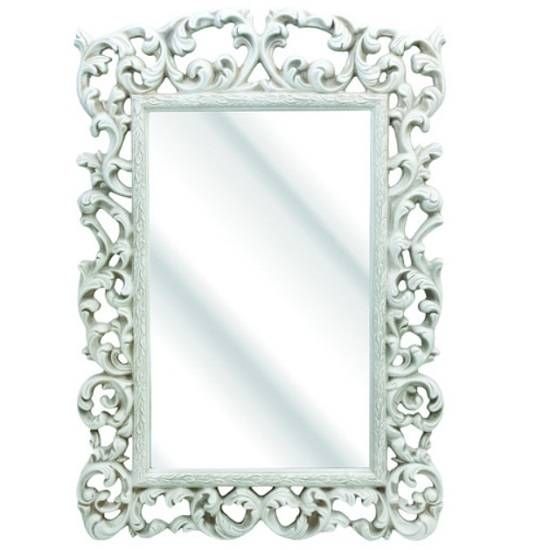 Rosco Ornate Wall Mirror In An Ivory Frame 25212 Furniture Throughout Ornate White Mirrors (View 8 of 20)