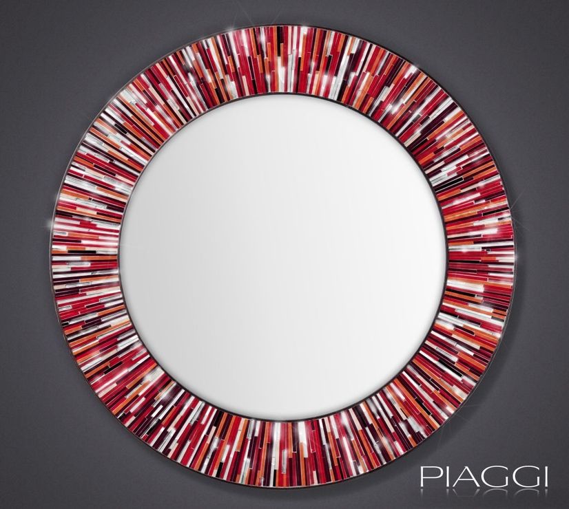 Roulette Red Piaggi Glass Mosaic Mirror | Mirrors Pertaining To Red Mirrors (Photo 4 of 20)
