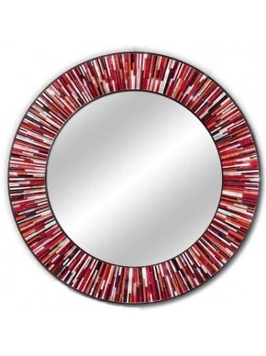 Roulette Red Round Mirror – Piaggi Contemporary Mirrors Store Inside Red Mirrors (View 7 of 20)