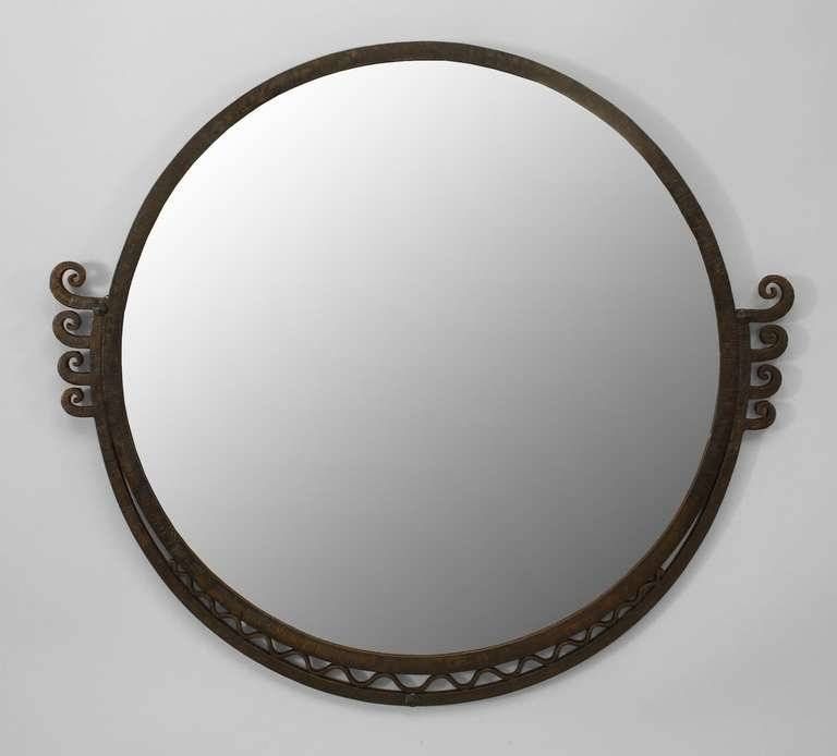 Round Art Deco Wall Mirror Attributed To Raymond Subes For Sale At In Round Art Deco Mirrors (Photo 24 of 30)