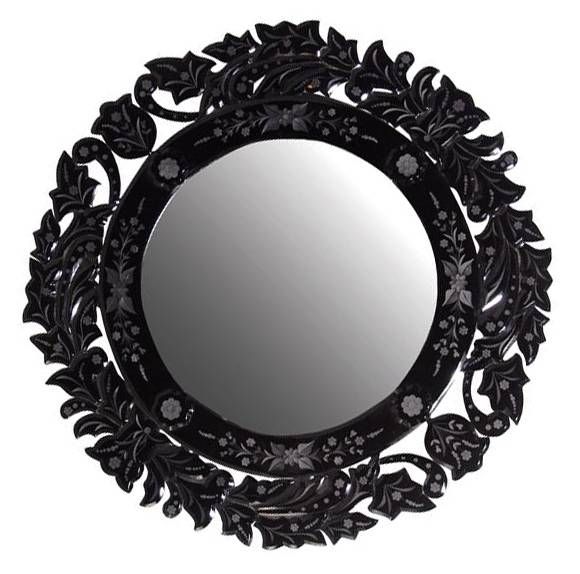 Round Black Mirror For Round Black Mirrors (Photo 14 of 20)