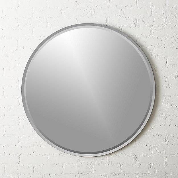 Round Double Bevel Wall Mirror 36" | Cb2 With Round Bevelled Mirrors (View 11 of 20)
