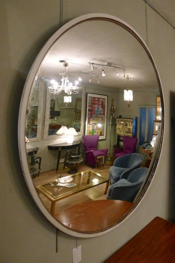 Round Industrial Convex Mirror Mid 20th C In From Circus Antiques Intended For Large Round Convex Mirrors (Photo 1 of 30)