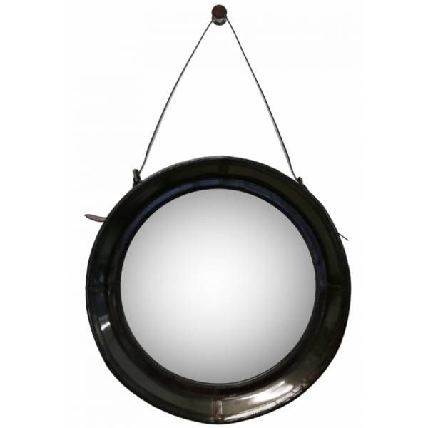 Round Leather Mirror Large | Mirrors | Leather Furniture | Ido Within Large Leather Mirrors (View 25 of 30)