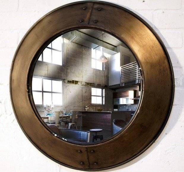 Round Metal Framed Mirror | Round Wall Mirror | Large Round Mirror With Large Round Metal Mirrors (View 9 of 30)