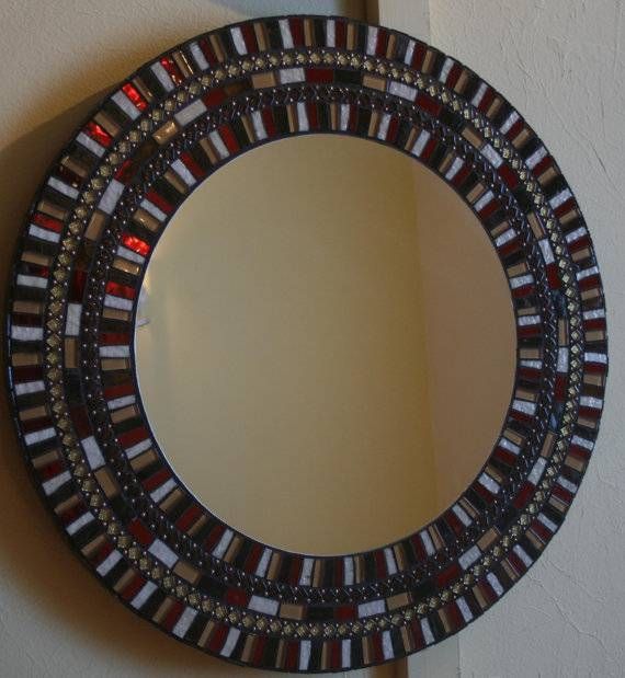 Round Mosaic Mirror Inside Large Mosaic Mirrors (Photo 2 of 30)