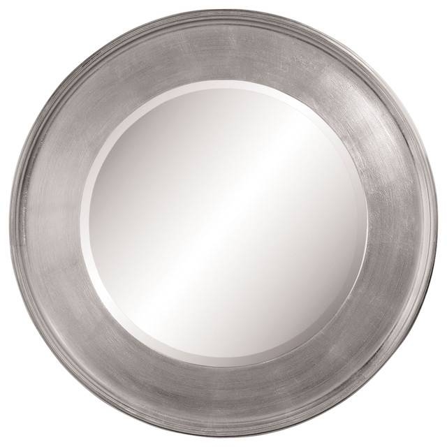 Round Wall Mirror, Silver Leaf, 21" – Transitional – Wall Mirrors Inside Silver Round Mirrors (Photo 1 of 30)