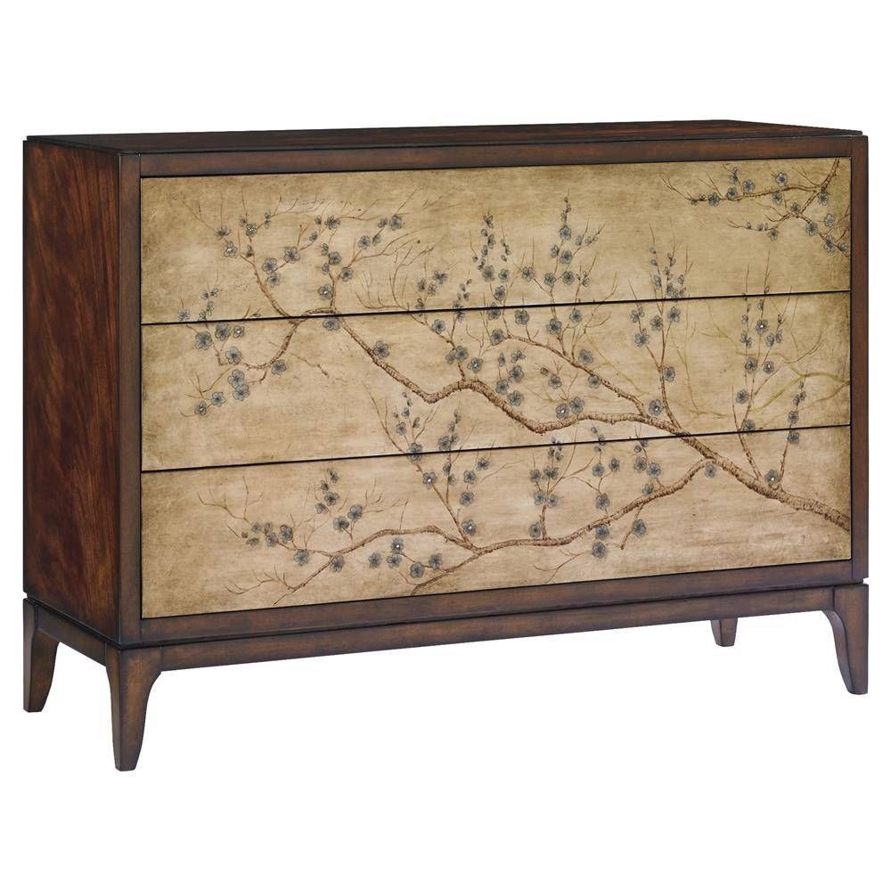 Saigon Chinoiserie Cherry Blossom Rich Mahogany Sideboard | Kathy With Chinoiserie Sideboard (Photo 10 of 20)