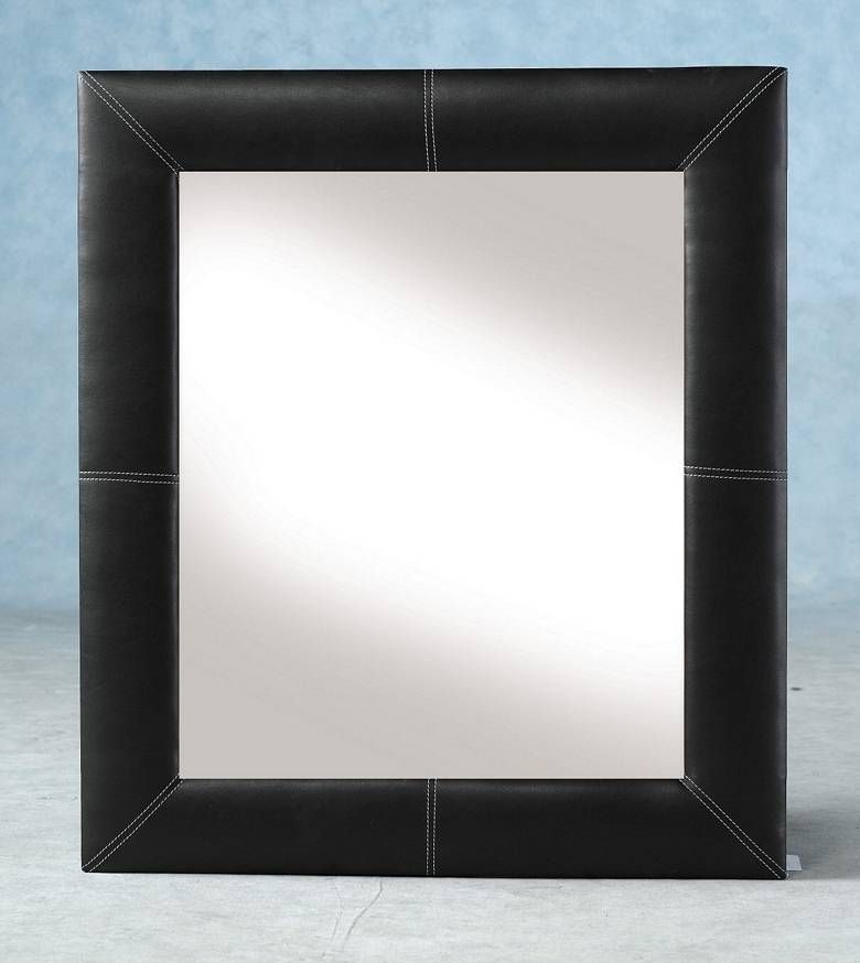 Sasha Rectangle Faux Leather Mirror Red Or Brown: £49.00 With Free Pertaining To Black Faux Leather Mirrors (Photo 2 of 20)