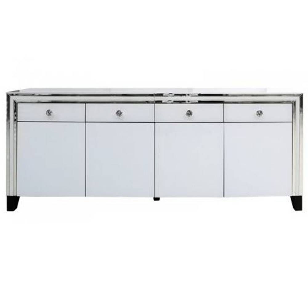 Savona White Mirrored Sideboard | Sideboard | Homesdirect365 Intended For White Mirrored Sideboard (View 17 of 20)