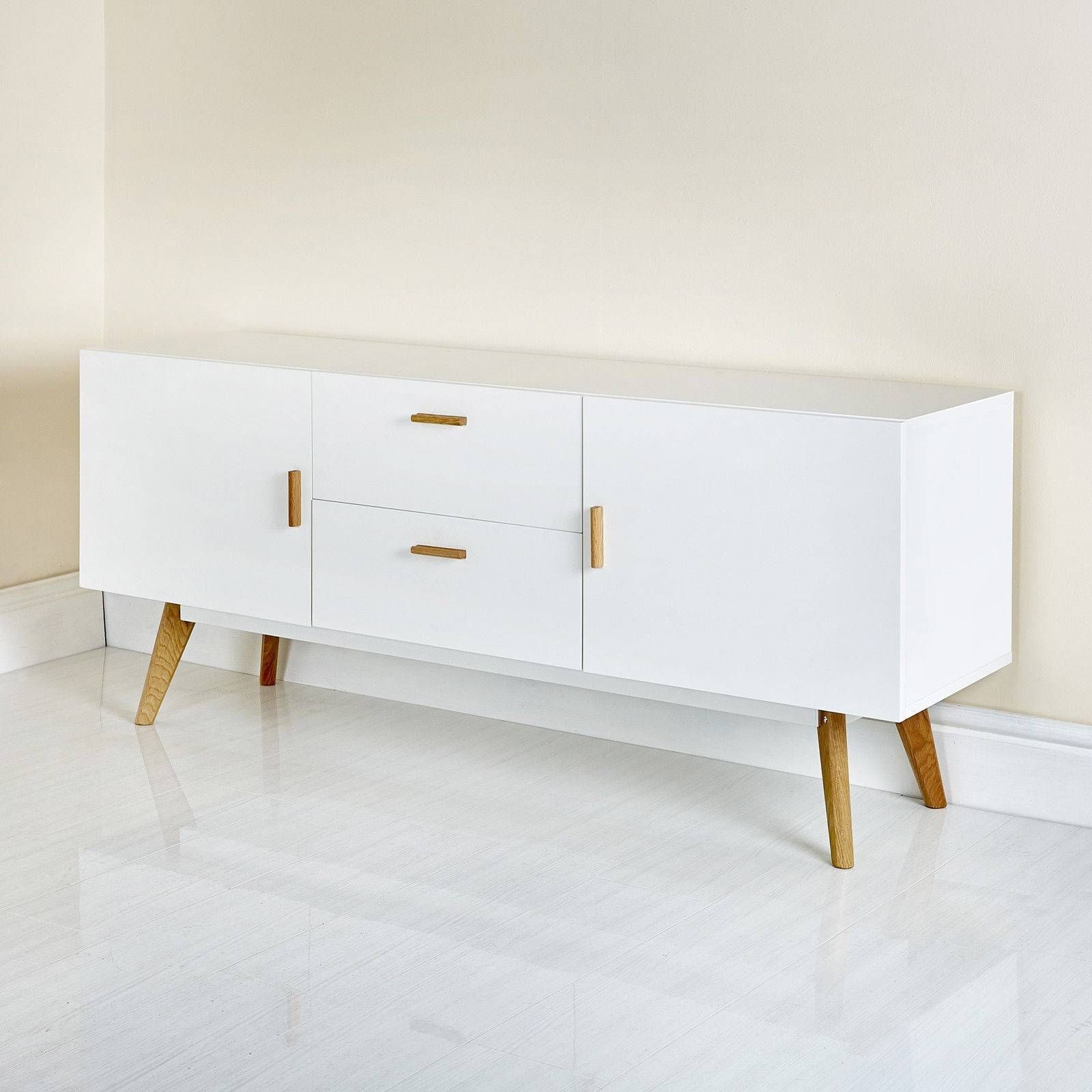 Scandinavian Retro Style White Sideboard Abreo Home Furniture Throughout Retro Sideboards (View 7 of 20)