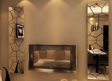 Self Adhesive Bathroom Mirror Wall Stickers For Home Decal Throughout Bronze Mosaic Mirrors (Photo 25 of 30)