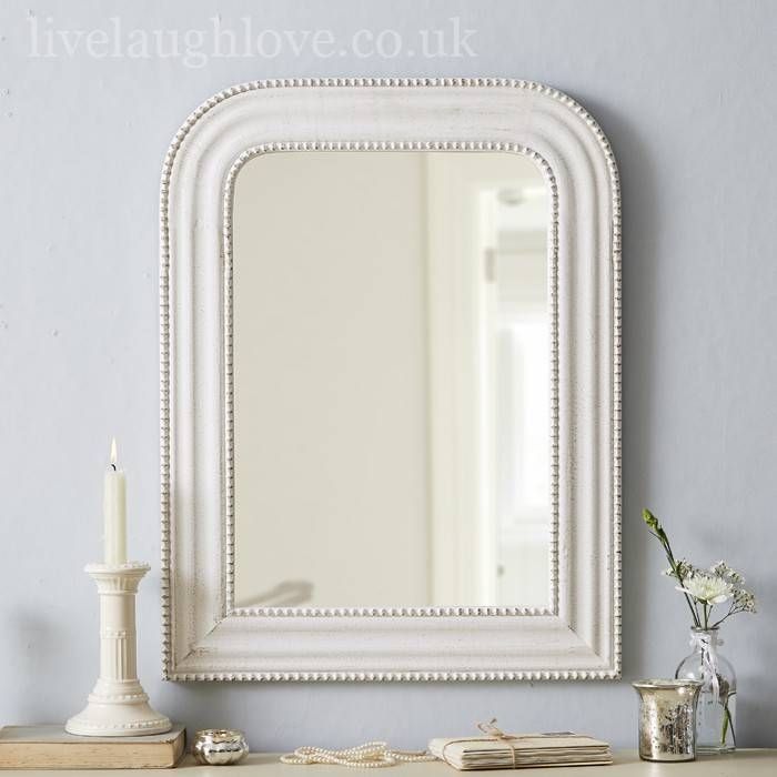 Shabby Chic Mirror Large – White Distressed Shabby Chic Mirror Inside Large White Shabby Chic Mirrors (Photo 7 of 15)