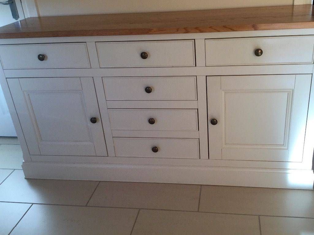 Sideboard Cream With Solid Oak Top Excellent Condition. Ideal In Within Cream Kitchen Sideboard (Photo 1 of 20)