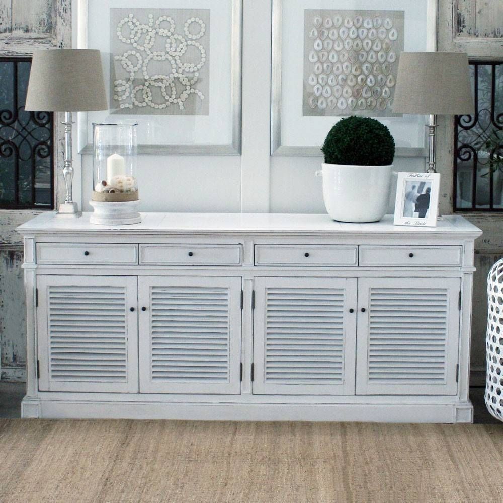 Sideboards. 2017 Antique White Sideboard Ideas: Antique White In White Distressed Sideboard (Photo 16 of 20)