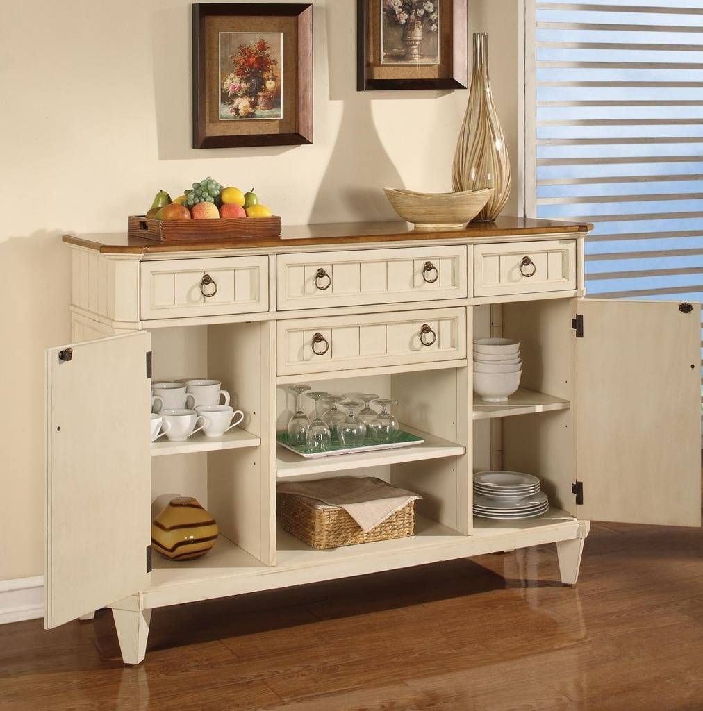 Sideboards. Amazing Oak Buffet Table: Kitchen Buffet Cabinets Within Kitchen Sideboard White (Photo 17 of 20)