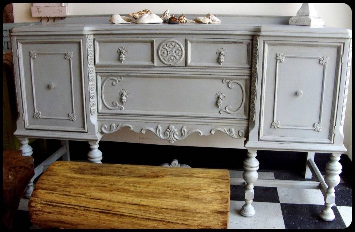 Sideboards. Amusing Distressed Buffet: Distressed Buffet White With Regard To White Distressed Sideboard (Photo 9 of 20)